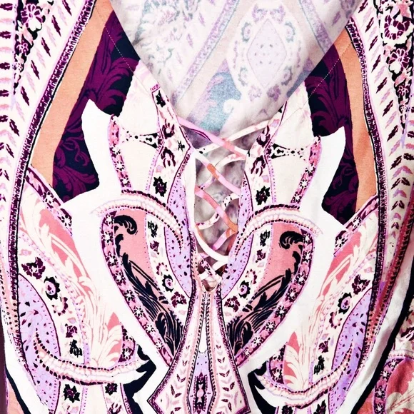 Free People Pick a Place Bodysuit Pink Ivory Medium - Picture 5 of 5